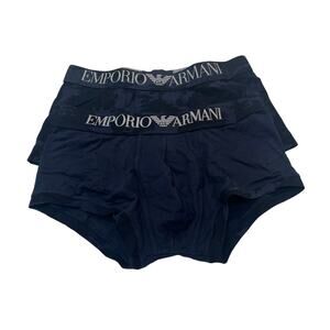 12-59 EMPORIO ARMANI Men's Boxer Brief Underwear 2-PACK Blue Small